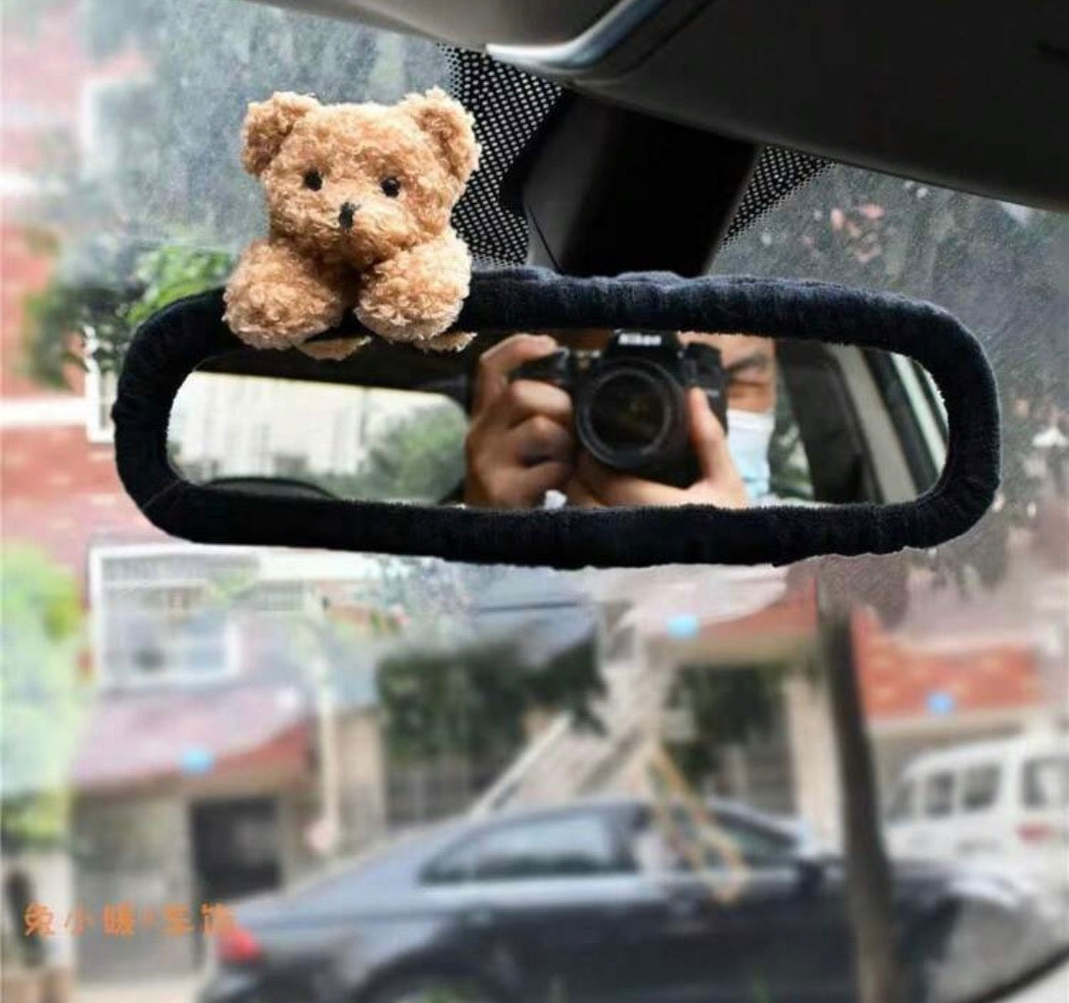 bear rear view mirror cover 🪞