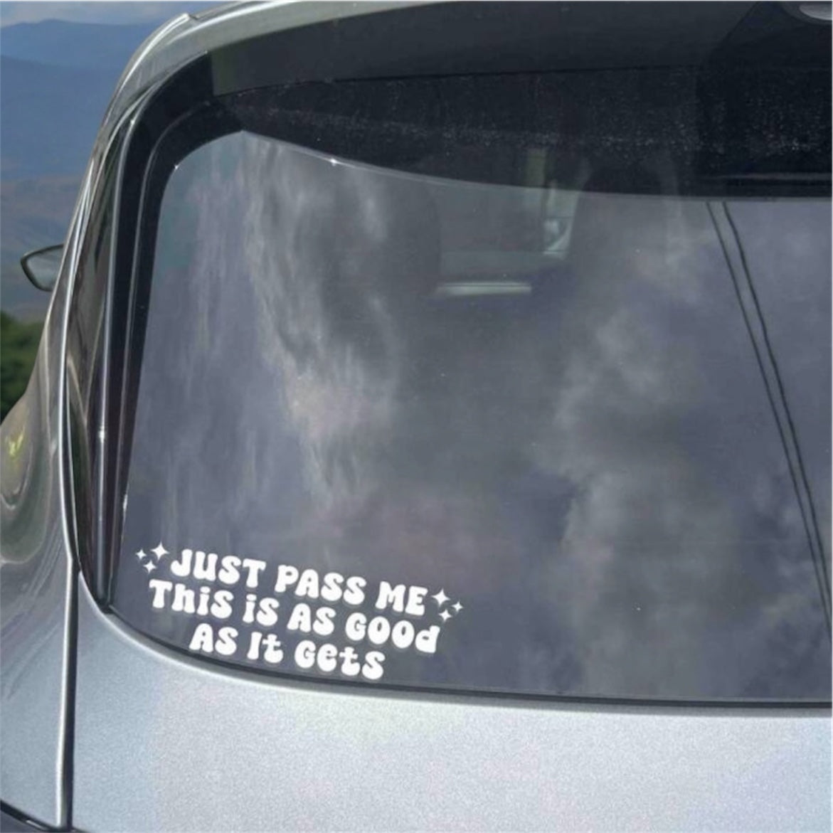 just pass me car decal 🤍