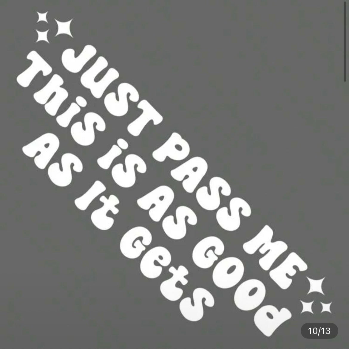 just pass me car decal 🤍