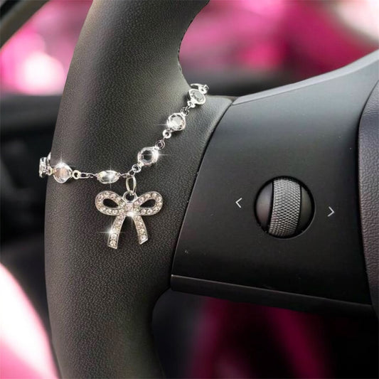 sparkling steering wheel bow 🎀