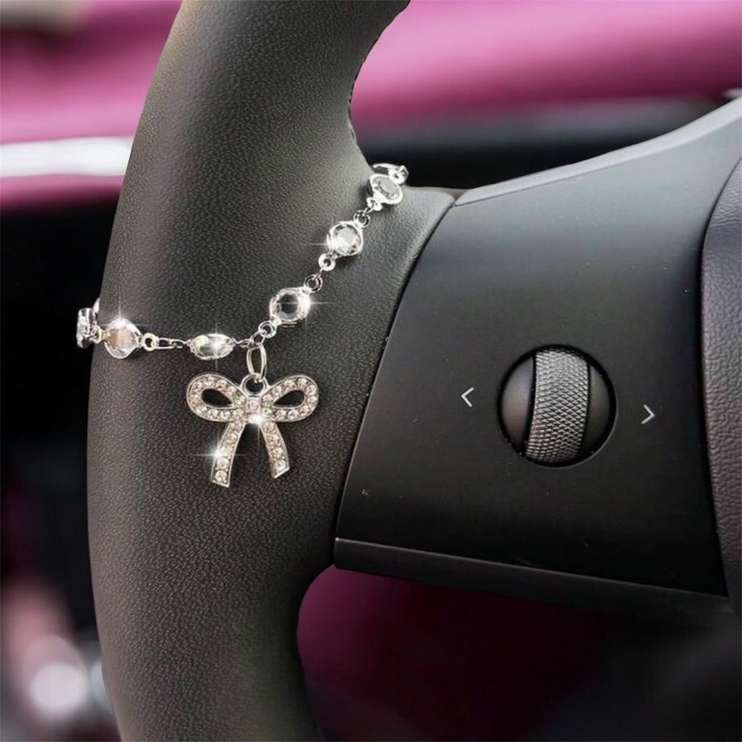 sparkling steering wheel bow 🎀