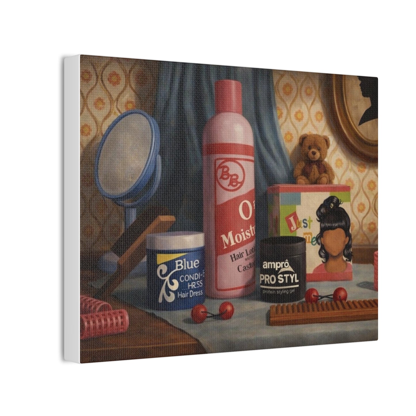 black history month hair care product canvas