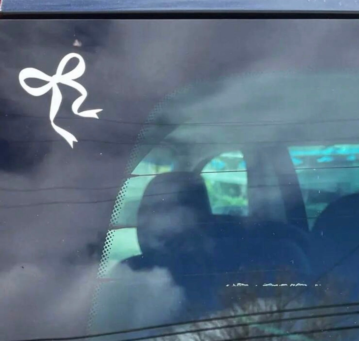 white bow car decal 🤍