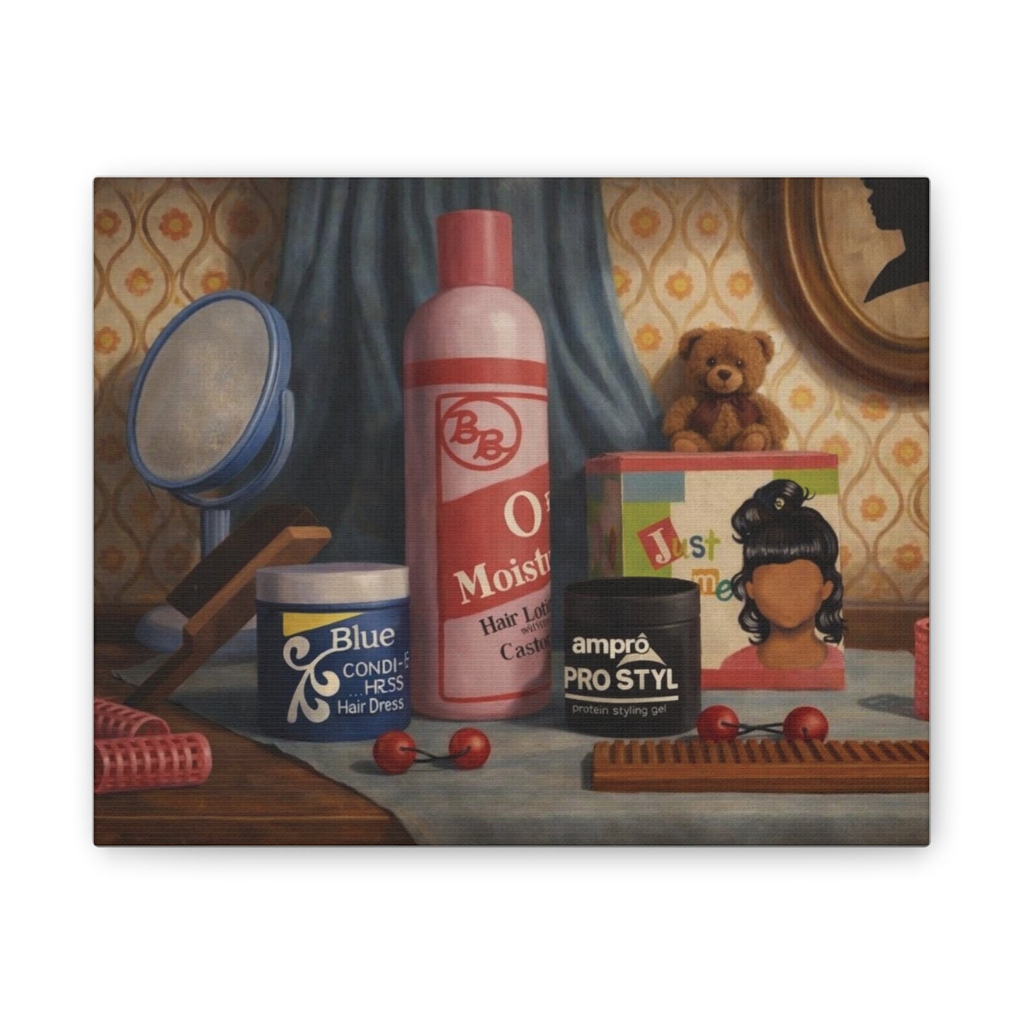 black history month hair care product canvas