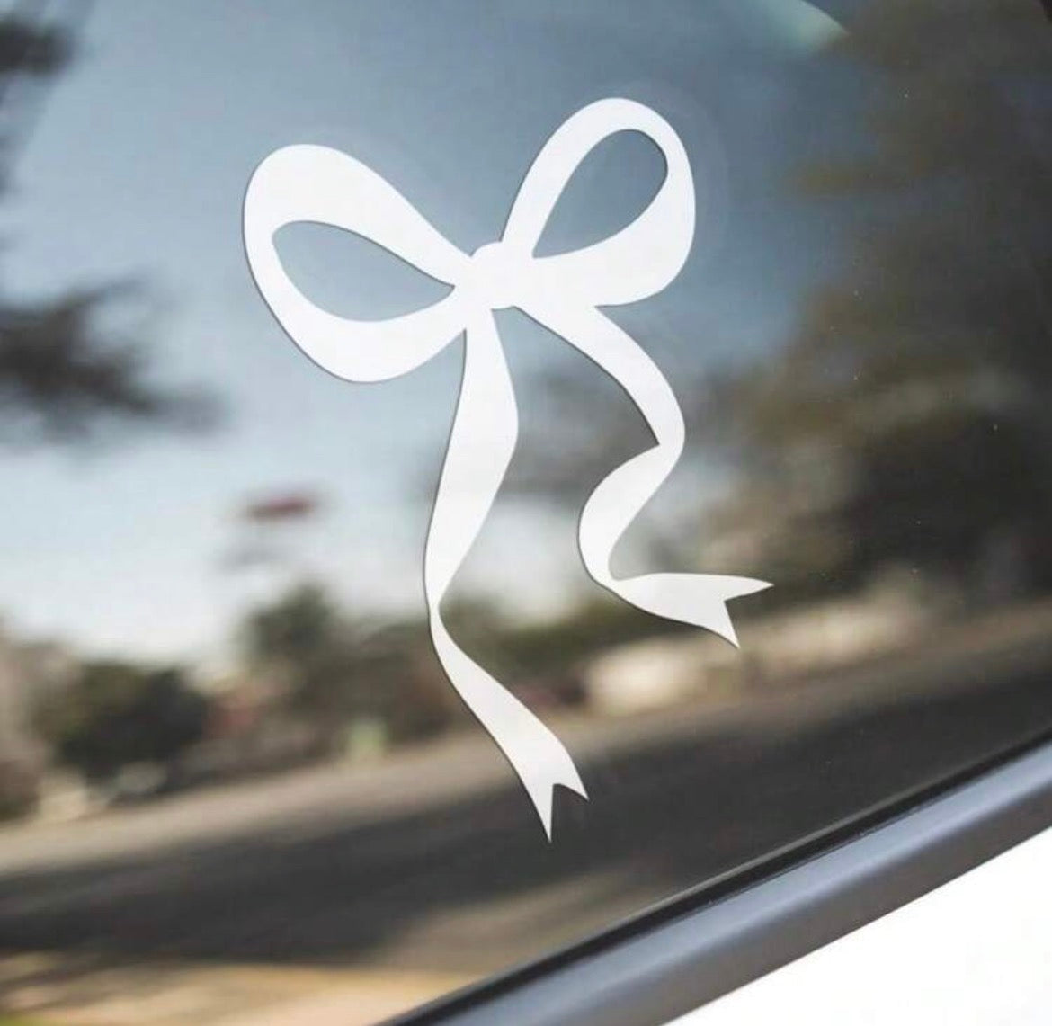 white bow car decal 🤍