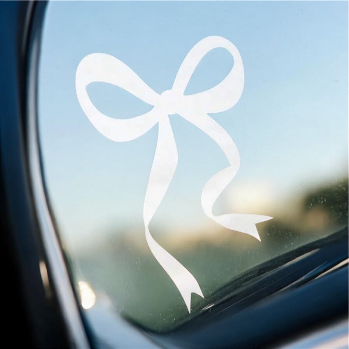 white bow car decal 🤍